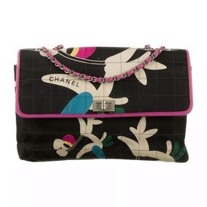 Vintage Chanel 2000 limited edition multicolor quilted jumbo reissue flap bag